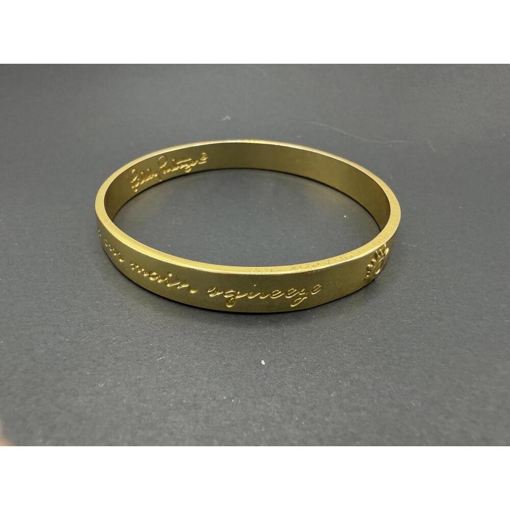 Lilly Pulitzer Gold-Tone Engraved Bangle Bracelet